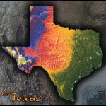 Physical Texas Map | State Topography In Colorful 3D Style   Texas Elevation Map