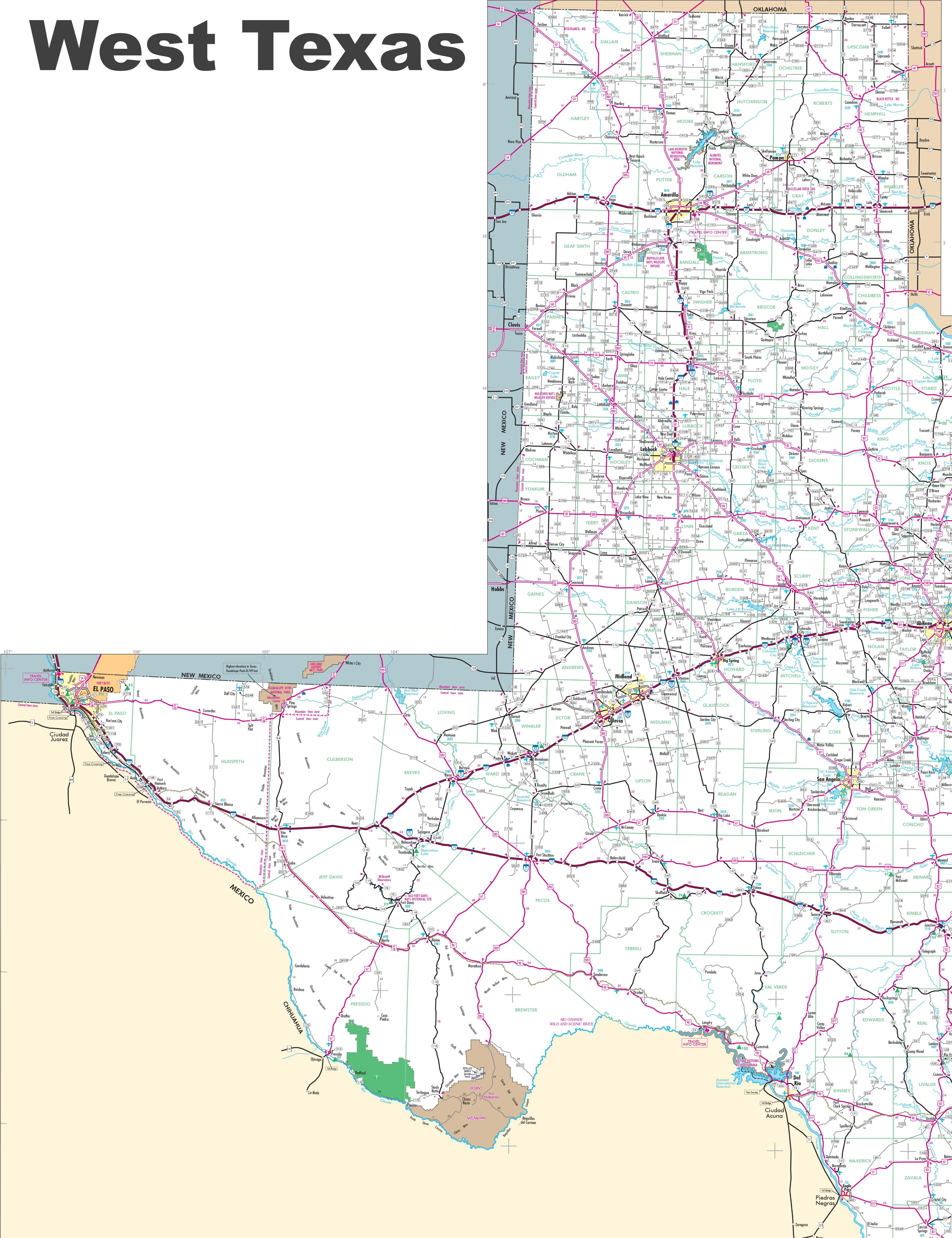 Picture Of Texas On A Us Map Tx Largemap Beautiful Map Of West Texas - Fort Davis Texas Map