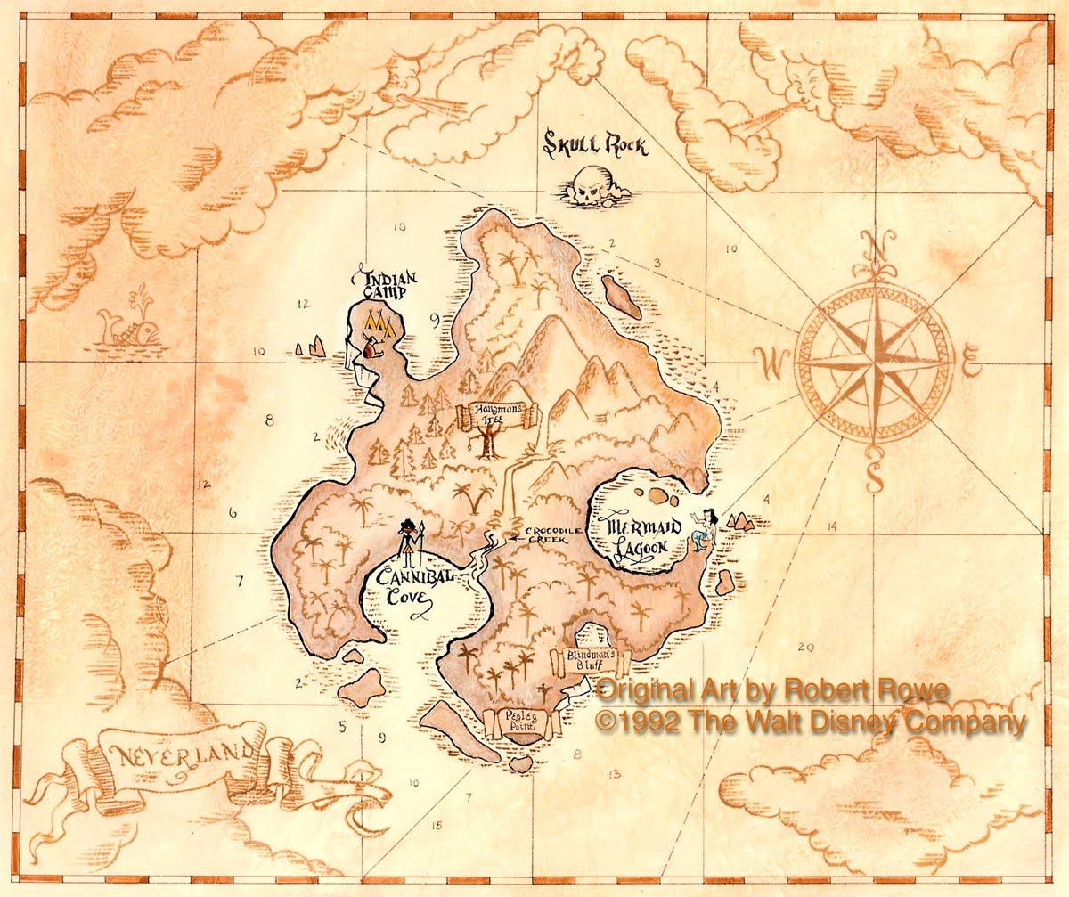 Pictures Of Neverland Map Printable - Kidskunst - Printable Neverland Map