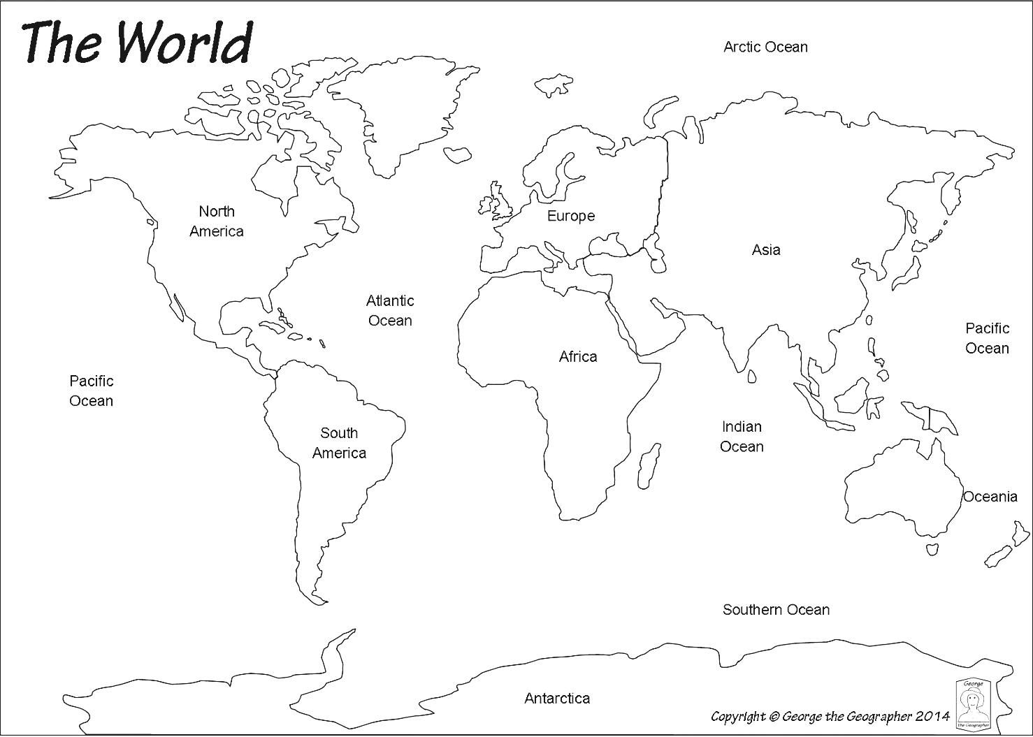 Pin On Homeschooling - World Map Black And White Printable