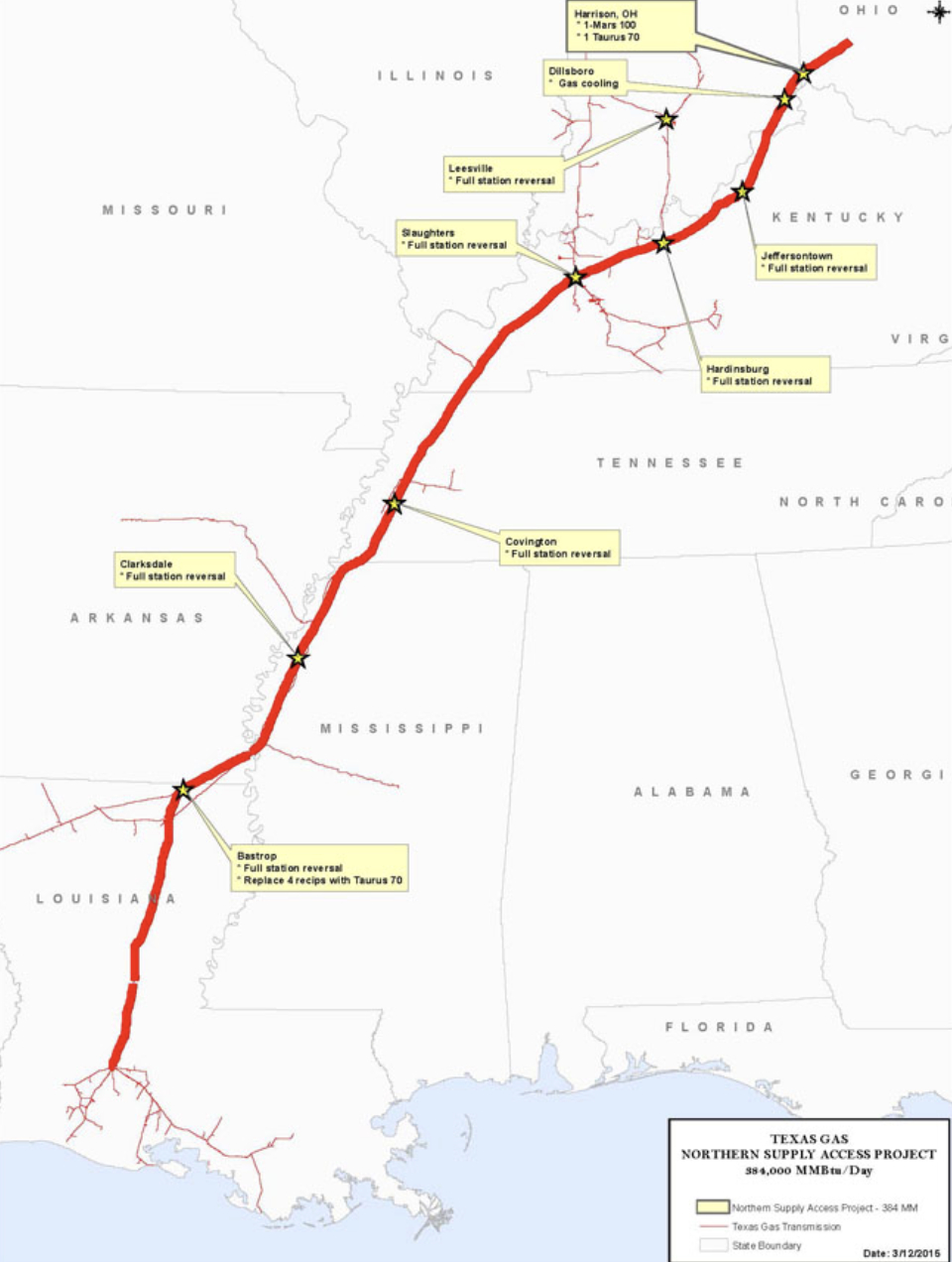 Pipeline Construction Project Gets Extra Time - Texas Gas Pipeline Map