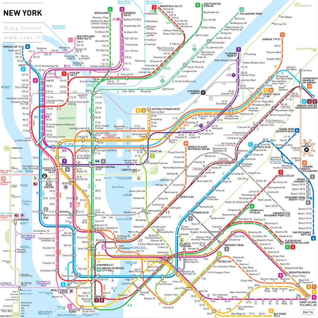 Plan New York Pdf - Roger Habilleur - Manhattan Subway Map Printable
