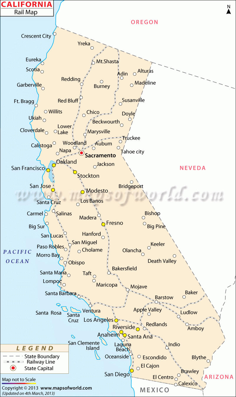 Planning A Trip! California Railway Network Map | Inspiration - Baker California Map