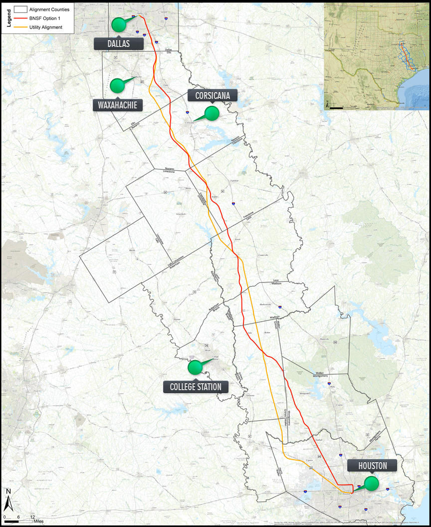 Possible Routes, Stops Unveiled For Dallas-Houston High-Speed Rail - High Speed Rail Texas Route Map