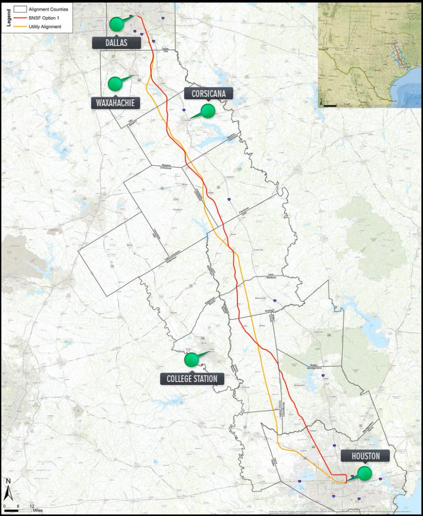 Possible Routes, Stops Unveiled For DallasHouston HighSpeed Rail Texas High Speed Rail Map