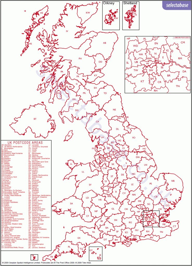 Postcode Tools - Uk Map | Selectabase - Create Printable Map ...