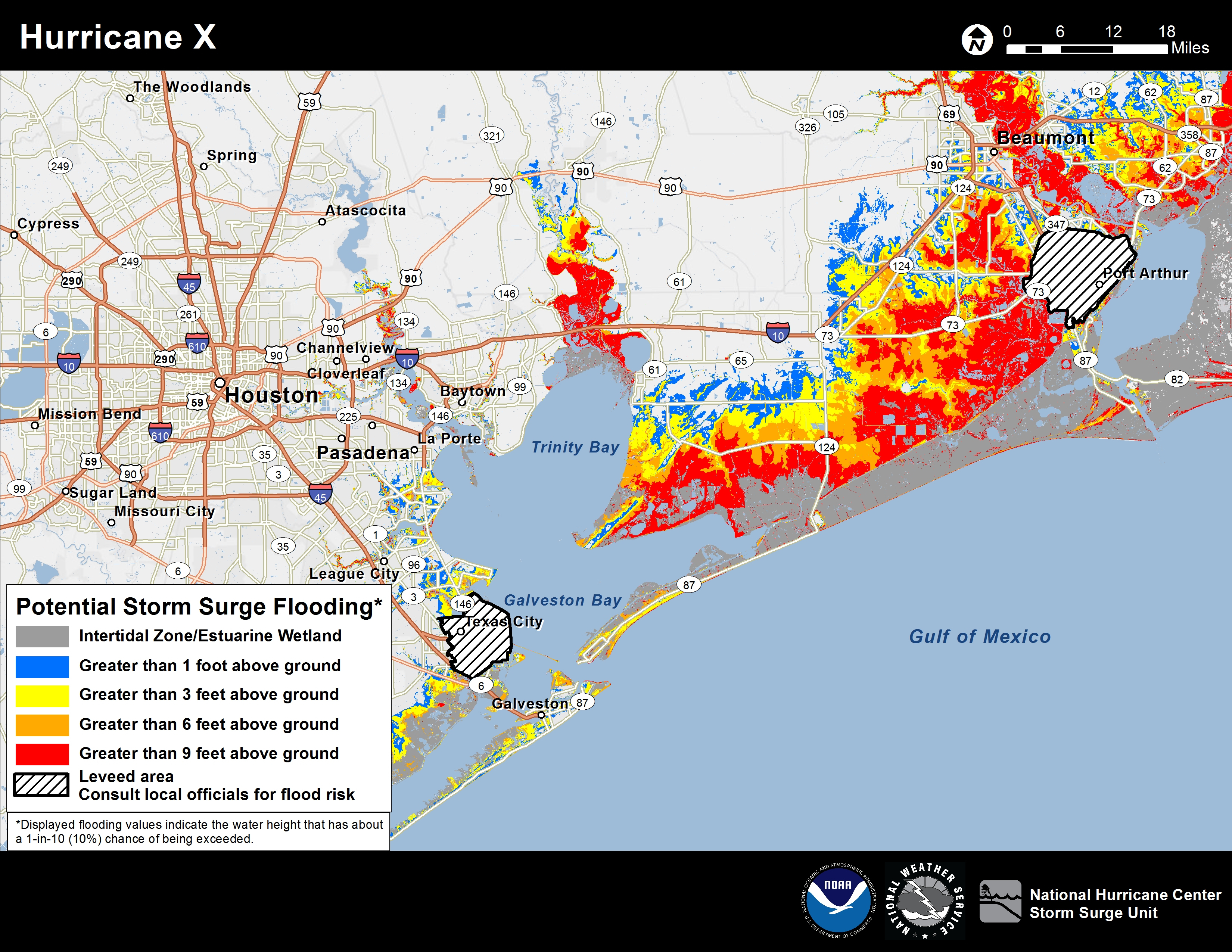Potential Storm Surge Flooding Map - Map Of Flooded Areas In Texas