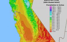 Precipitation Relief California Map With Cities Temperature Map - California Temperature Map Today