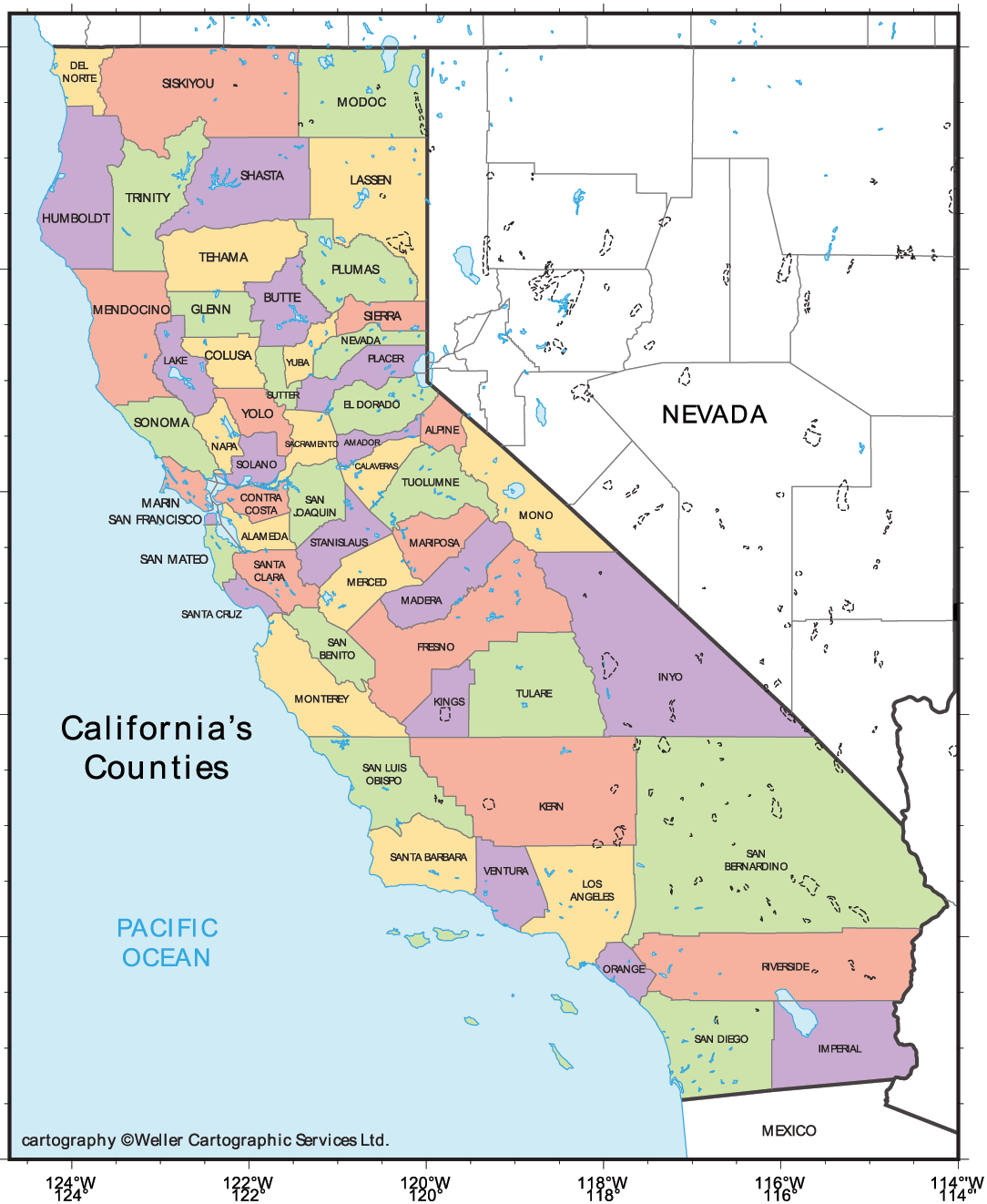 Print Out California | State Coloring Pages Usa Printable Printable - California State Map With Cities