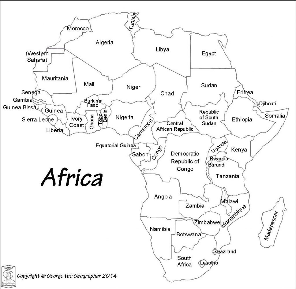 Printable Africa Map - Tuquyhai - Printable Map Of Africa