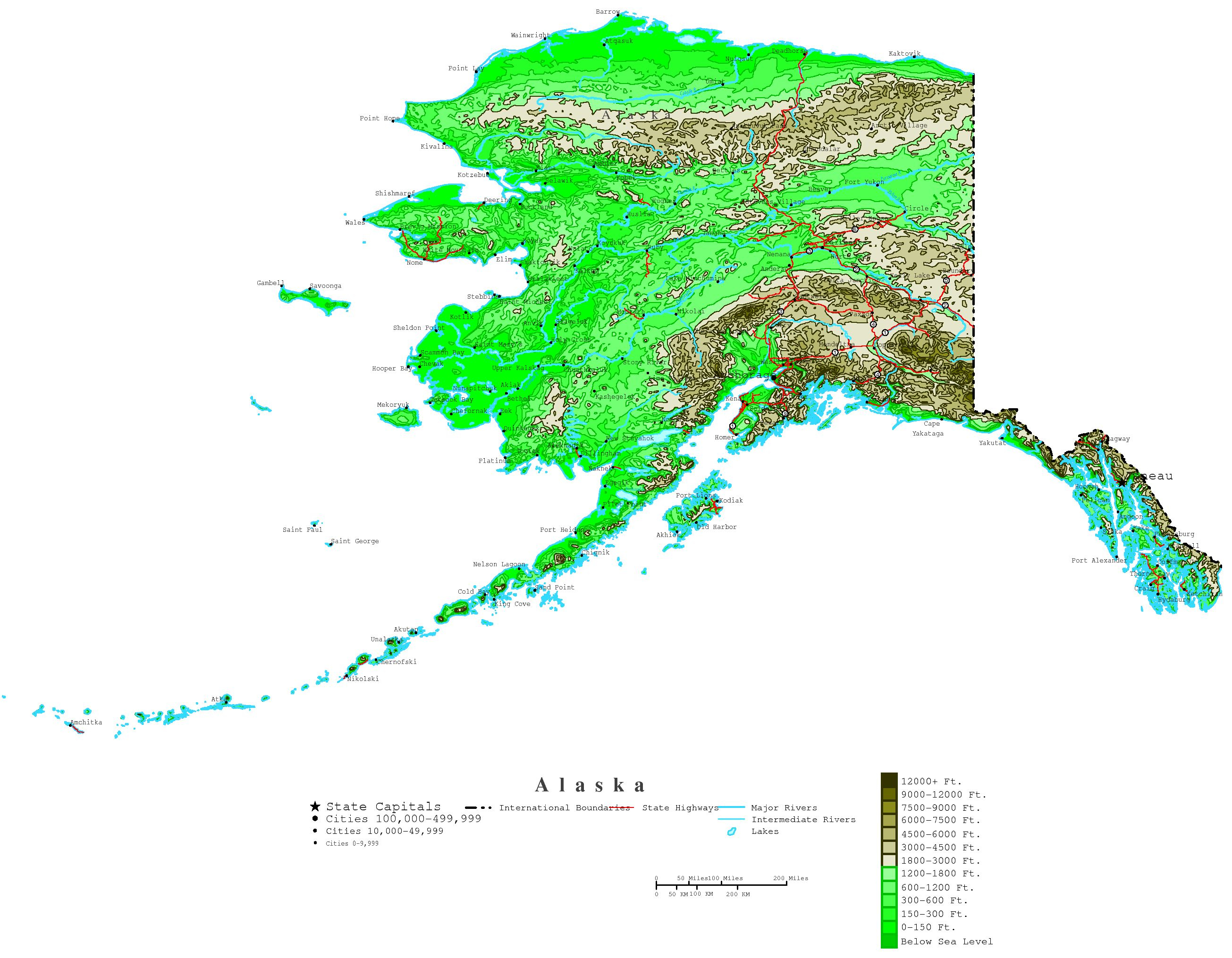Printable Map Of Alaska And Travel Information | Download Free - Free Printable Map Of Alaska
