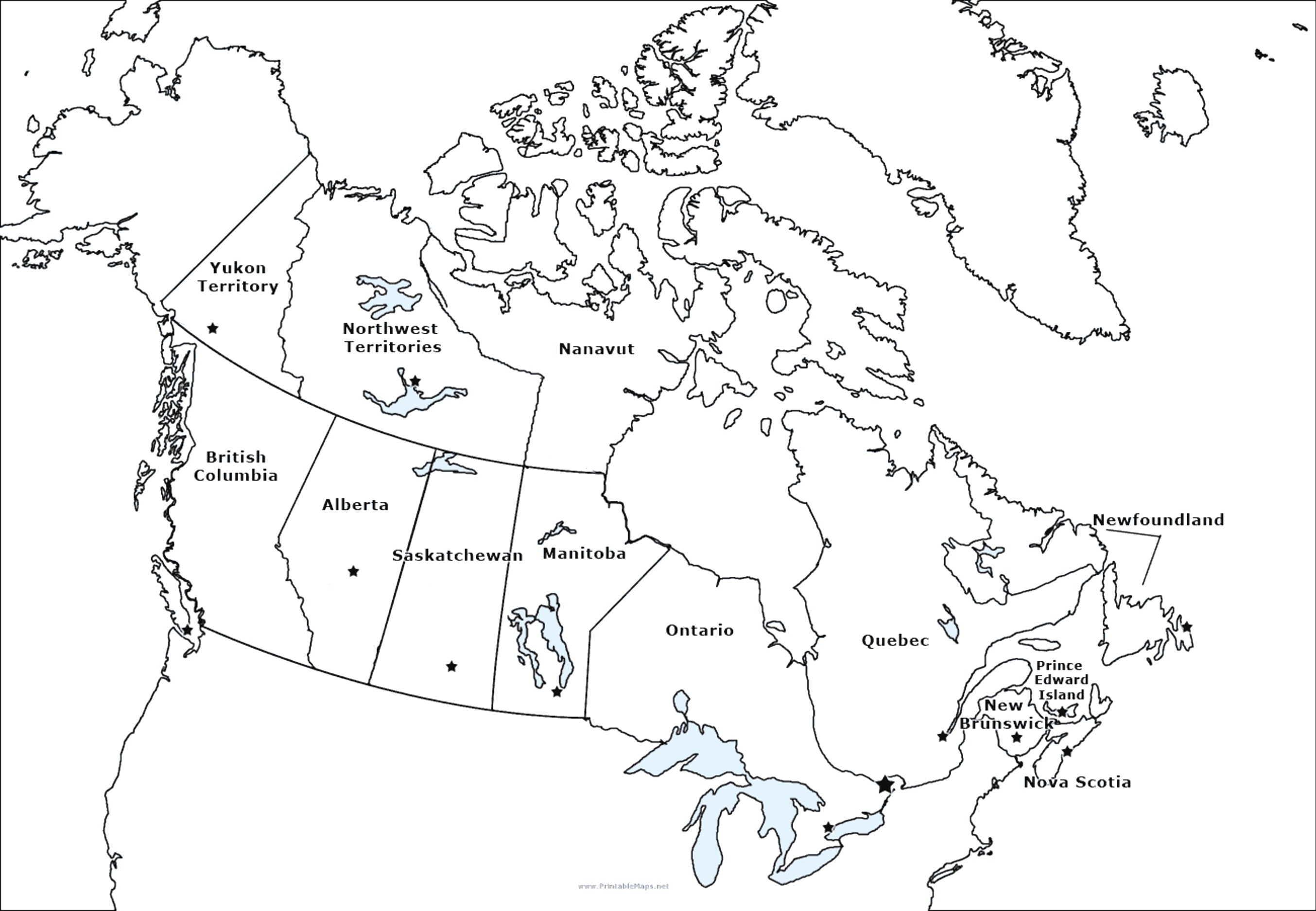 Printable Map Of Canada 10 #3860 - Printable Map Of Canada