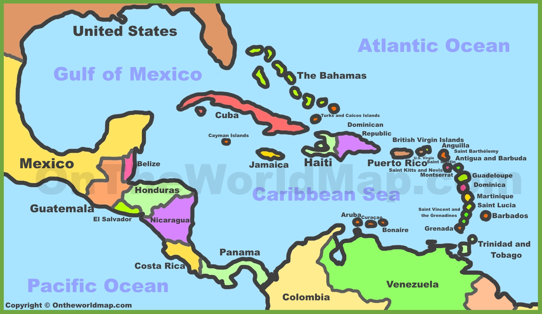 Printable Map Of Caribbean Islands And Travel Information | Download - Free Printable Map Of The Caribbean Islands