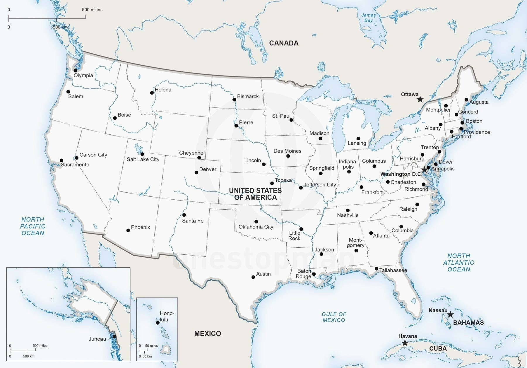 Printable Map Of Us Capitals Usa With States Valid Major Cities - Printable Map Of The Usa With States And Cities