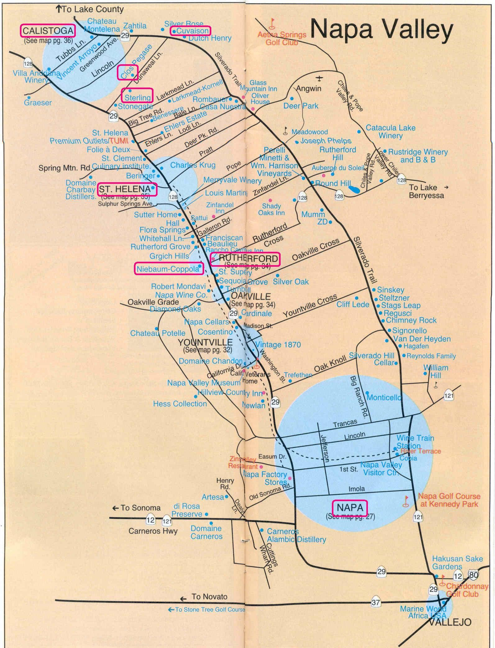 Printable Napa Wine Map | Sanda Kaufman&amp;#039;s Image Collection -- Napa - Printable Napa Winery Map