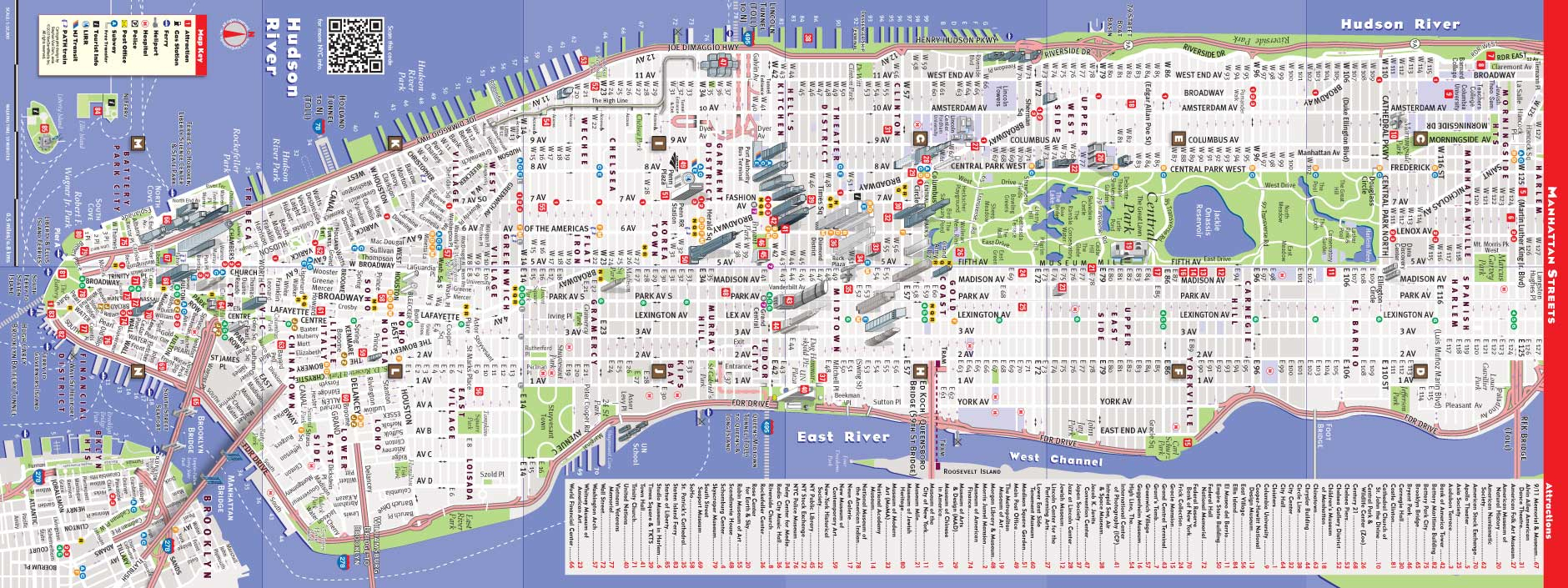 Printable New York Street Map | Travel Maps And Major Tourist - Printable Nyc Map Pdf