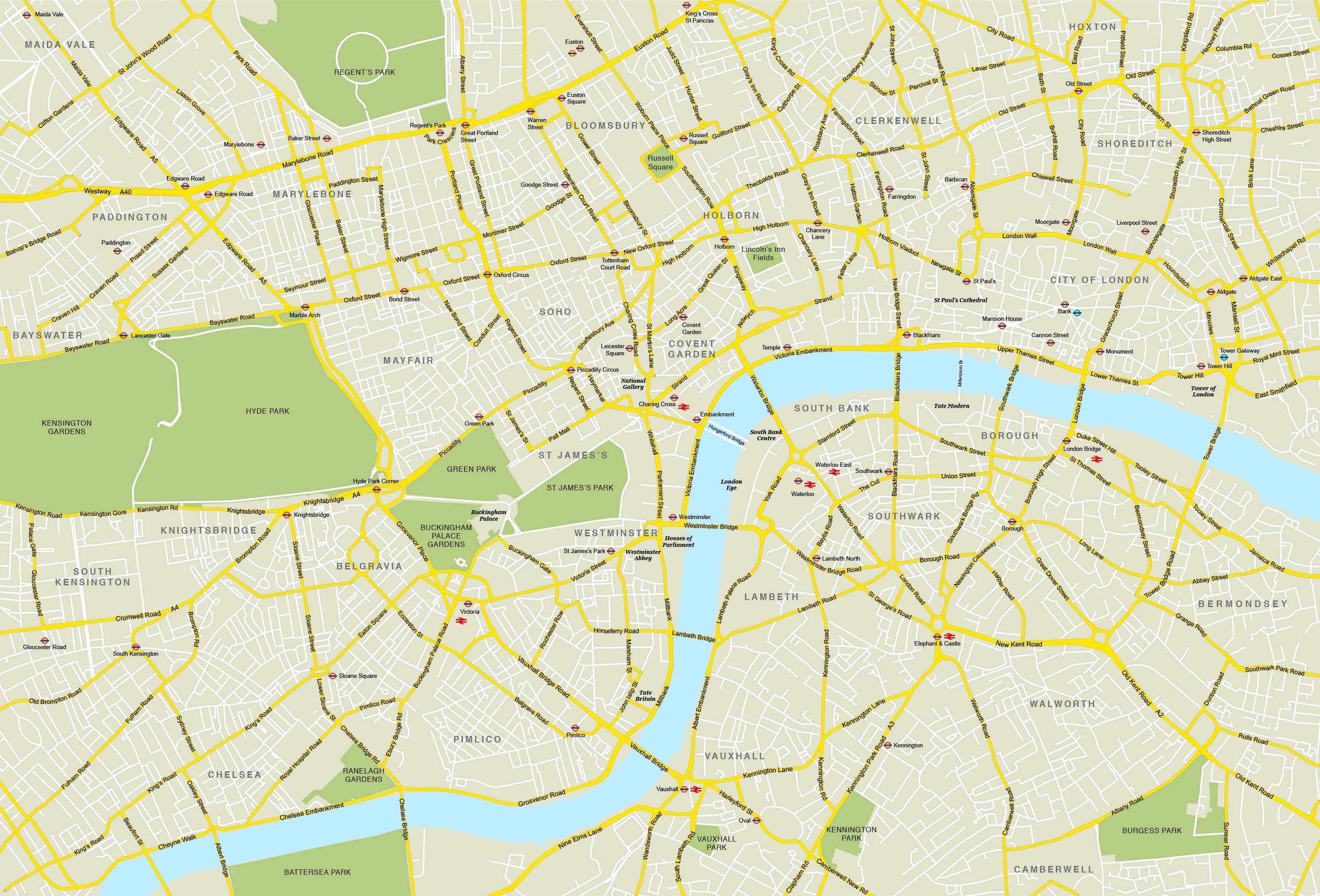 Printable Street Map Of Central London | Globalsupportinitiative - Printable Street Maps Free