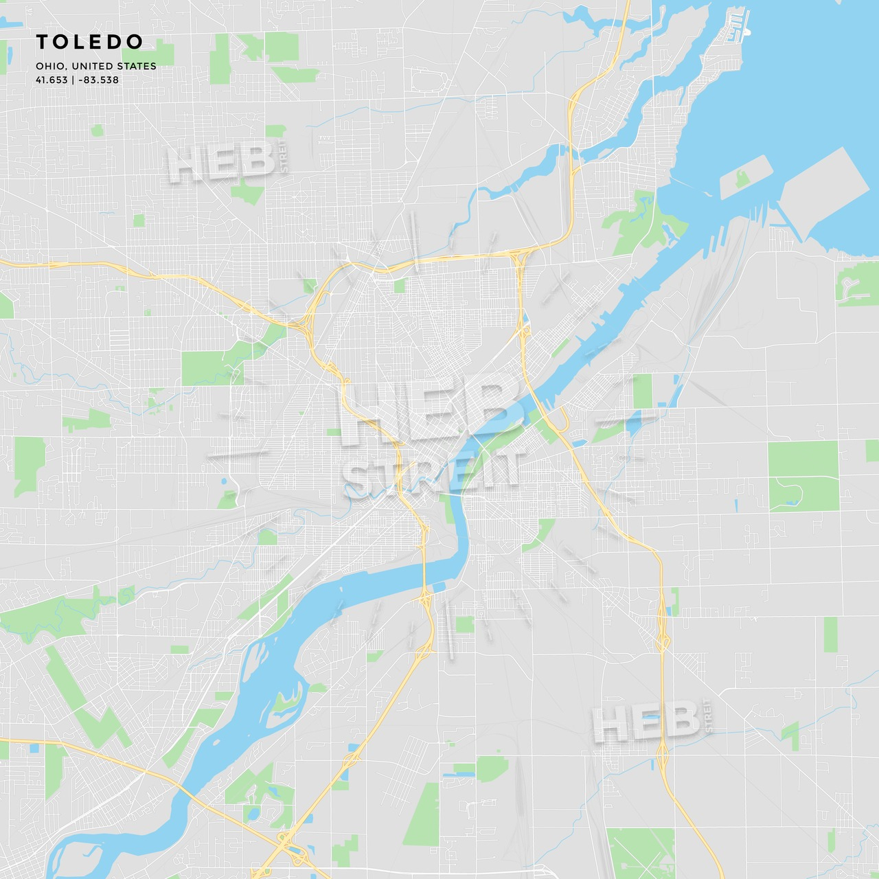 Printable Street Map Of Toledo, Ohio | Hebstreits - Printable Map Of Toledo Ohio
