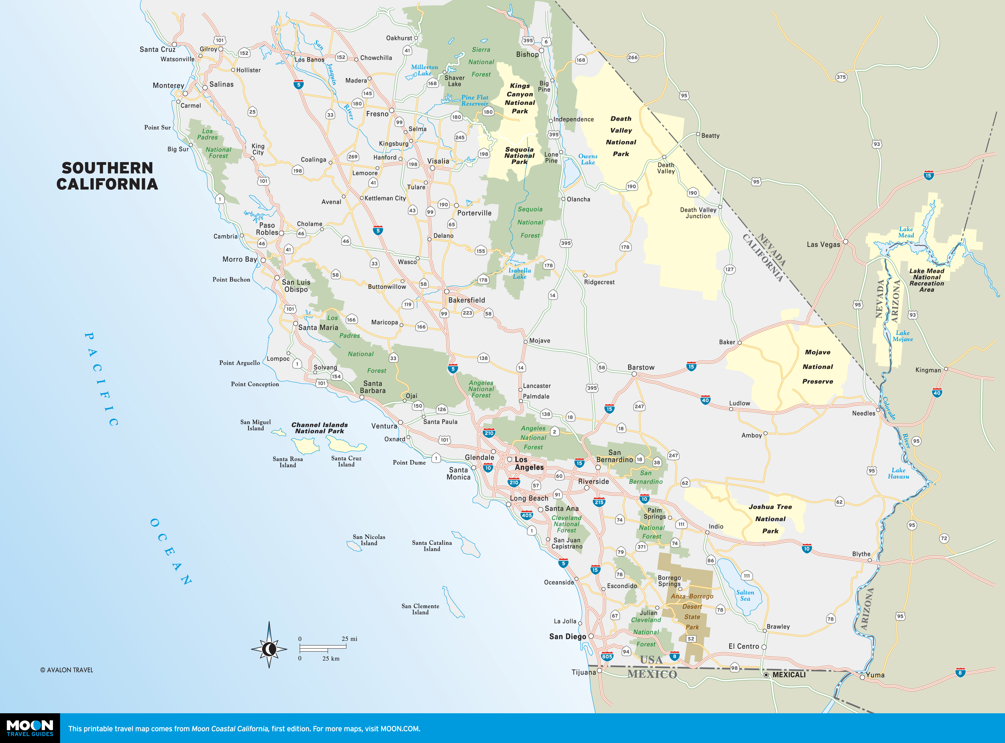 Printable Travel Maps Of California Moon Guides And Map - Touran - Printable Travel Map