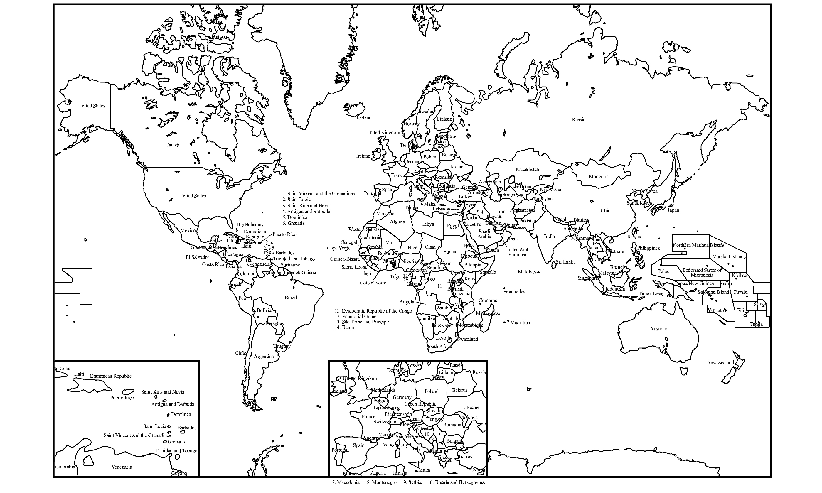 Printable World Map With Countries Labeled World Map With Country - Labeled World Map Printable