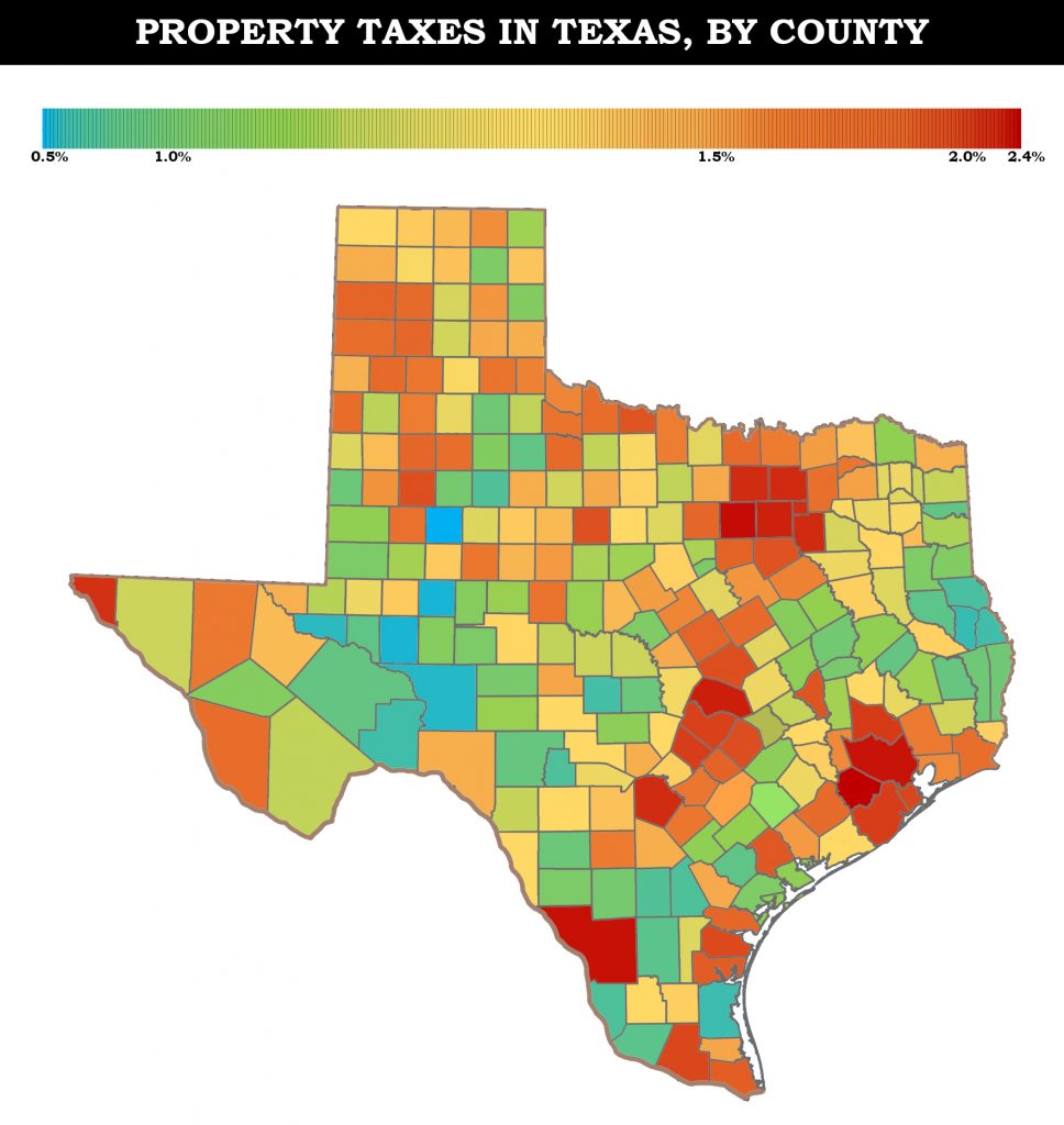Property Taxes In Texas [Oc][1766X1868] Mapporn Texas Property Map