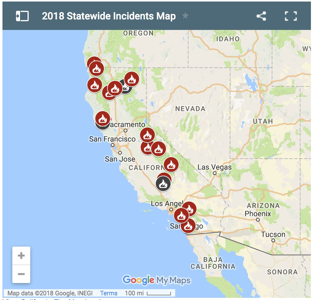 Protecting Your Pets From Fires - My Kid Has Paws - 2018 California Fire Map