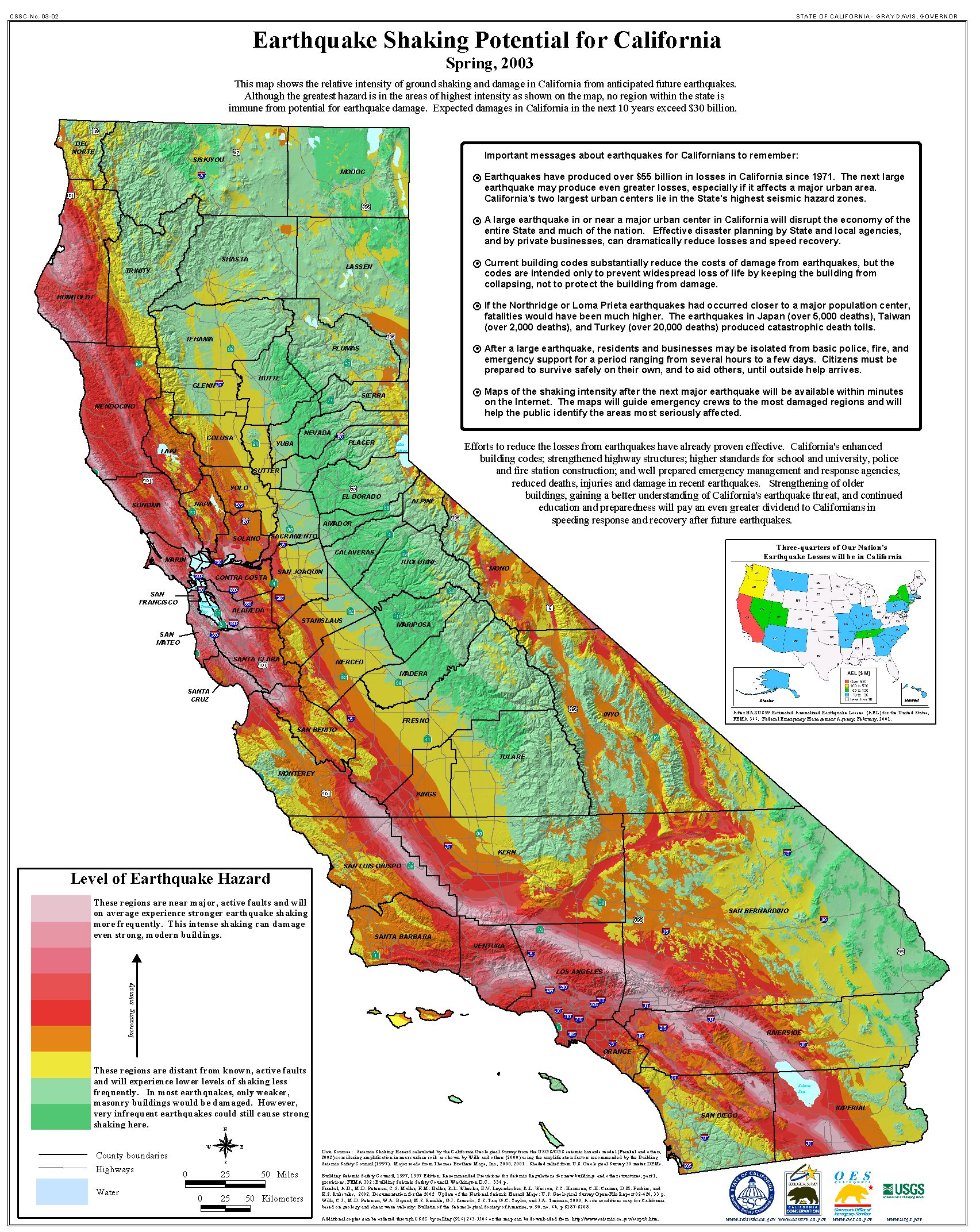 Psha Maps Of California Usgs Earthquake Map Northern California - Usgs Earthquake Map California