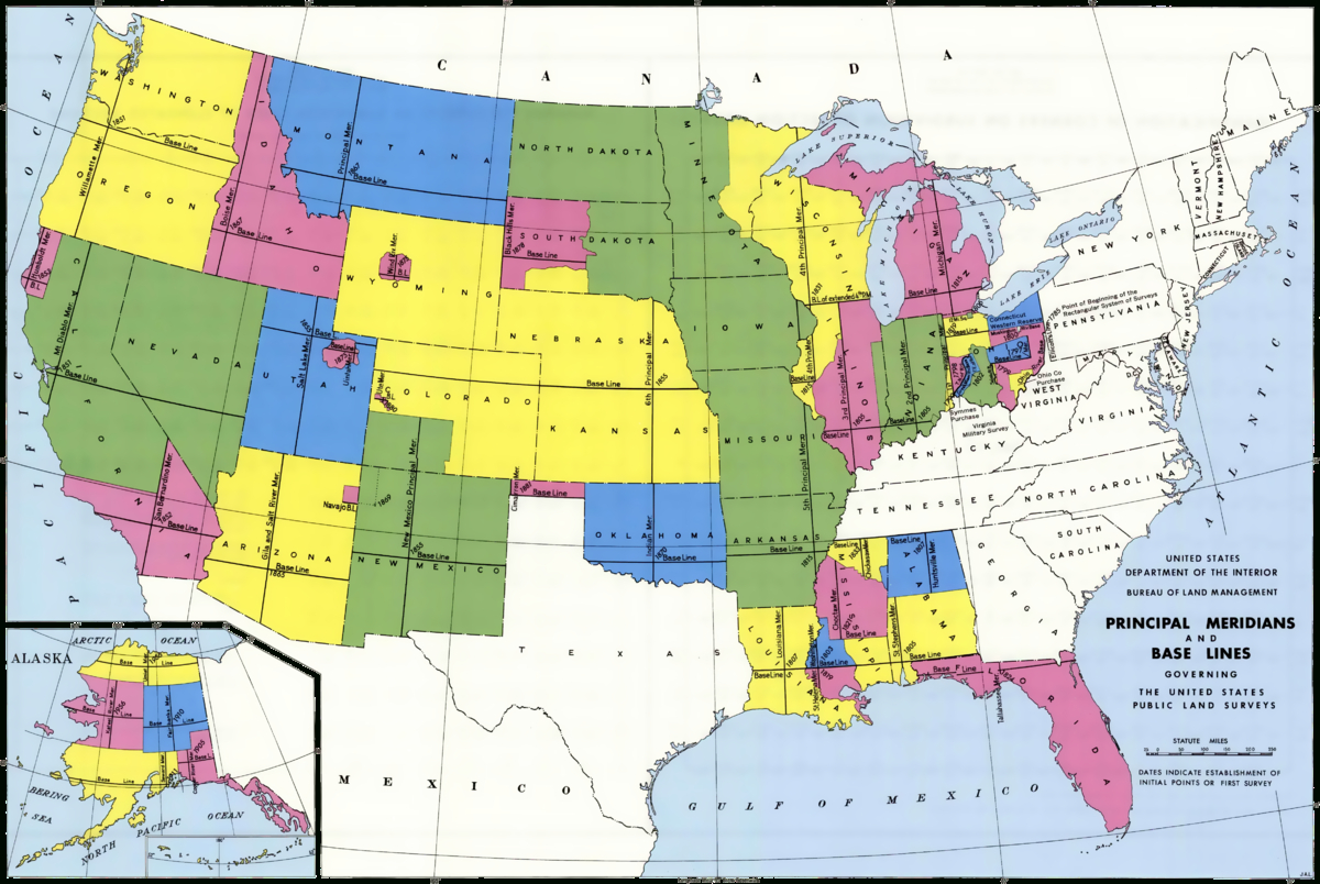 Public Land Survey System - Wikipedia - Texas Blm Land Map