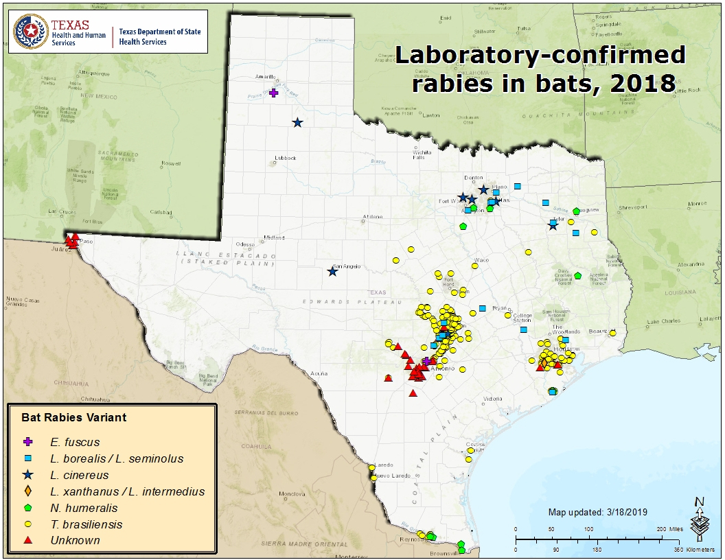 Rabies Maps For 2018 - Mountain Lions In Texas Map