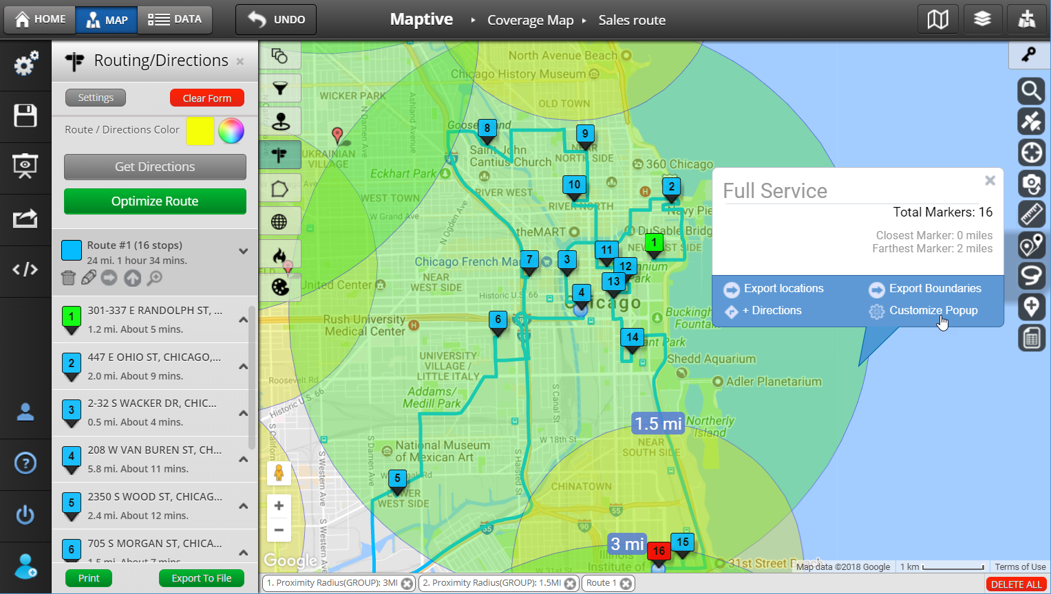 Radius Map And Proximity Tool Maptive Printable Radius Map 