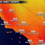Record Heat Southern California California Map With Cities   California Temperature Map Today