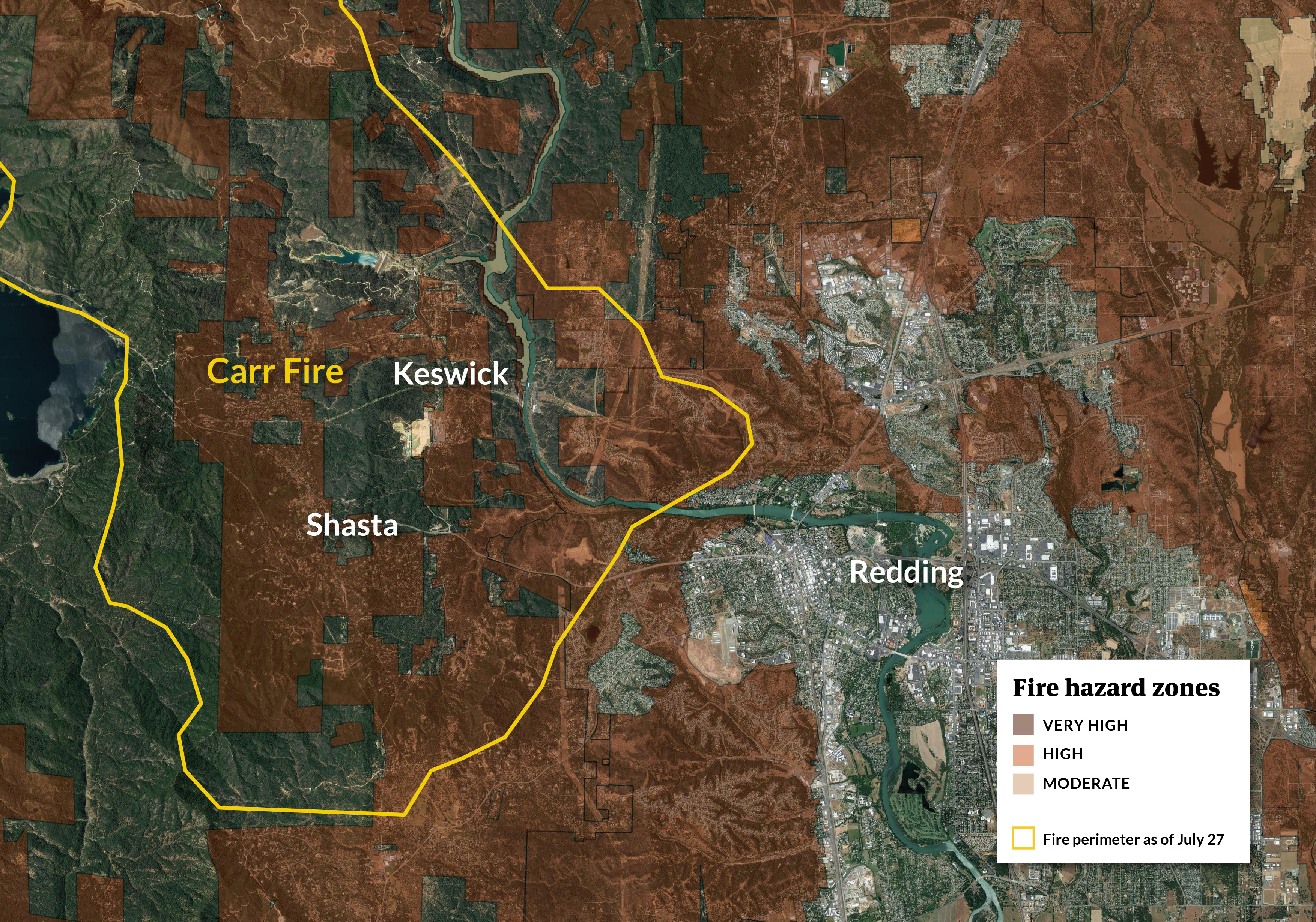 Redding Confronts A Deadly Pattern: A History Of Wildfires And - Redding California Fire Map