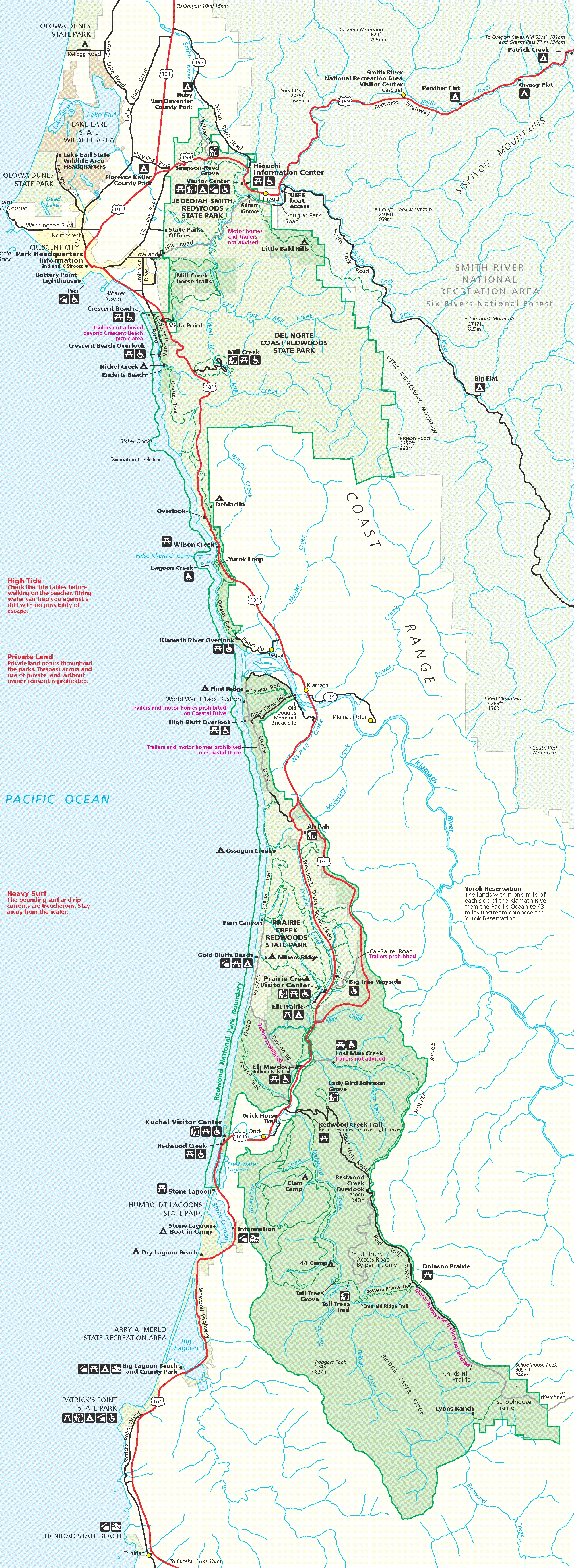 Redwoods Northern California Map - Klipy - National Parks In Northern California Map