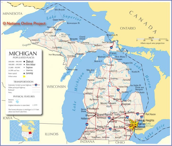 Reference Map Of Michigan, Usa - Nations Online Project | ~ The ...