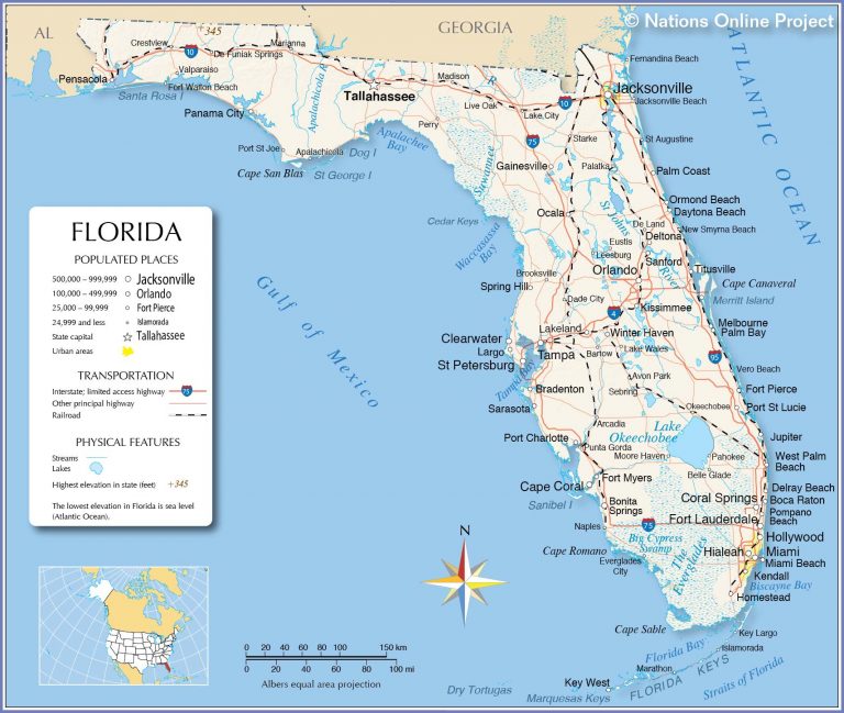 Reference Maps Of Florida, Usa Nations Online Project Starke