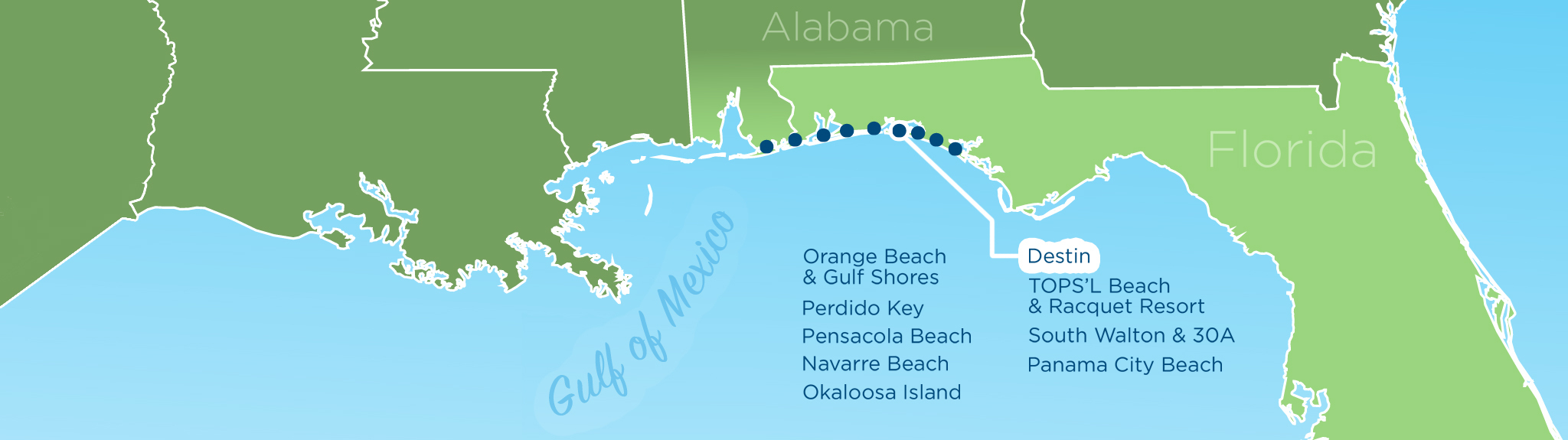 Resortquest Real Estate | Nw Fl &amp;amp; Al Gulf Coast Condos And Homes For - Map Of Alabama And Florida Beaches