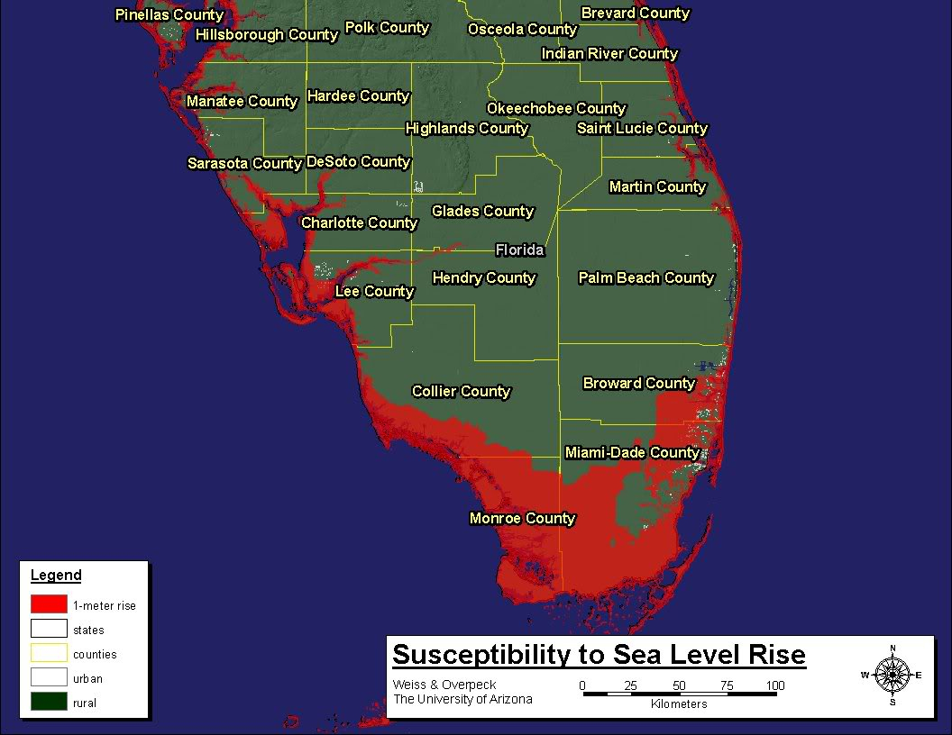 Rising Sea Levels South Florida Map | Verkuilenschaaij - South Florida Sea Level Rise Map