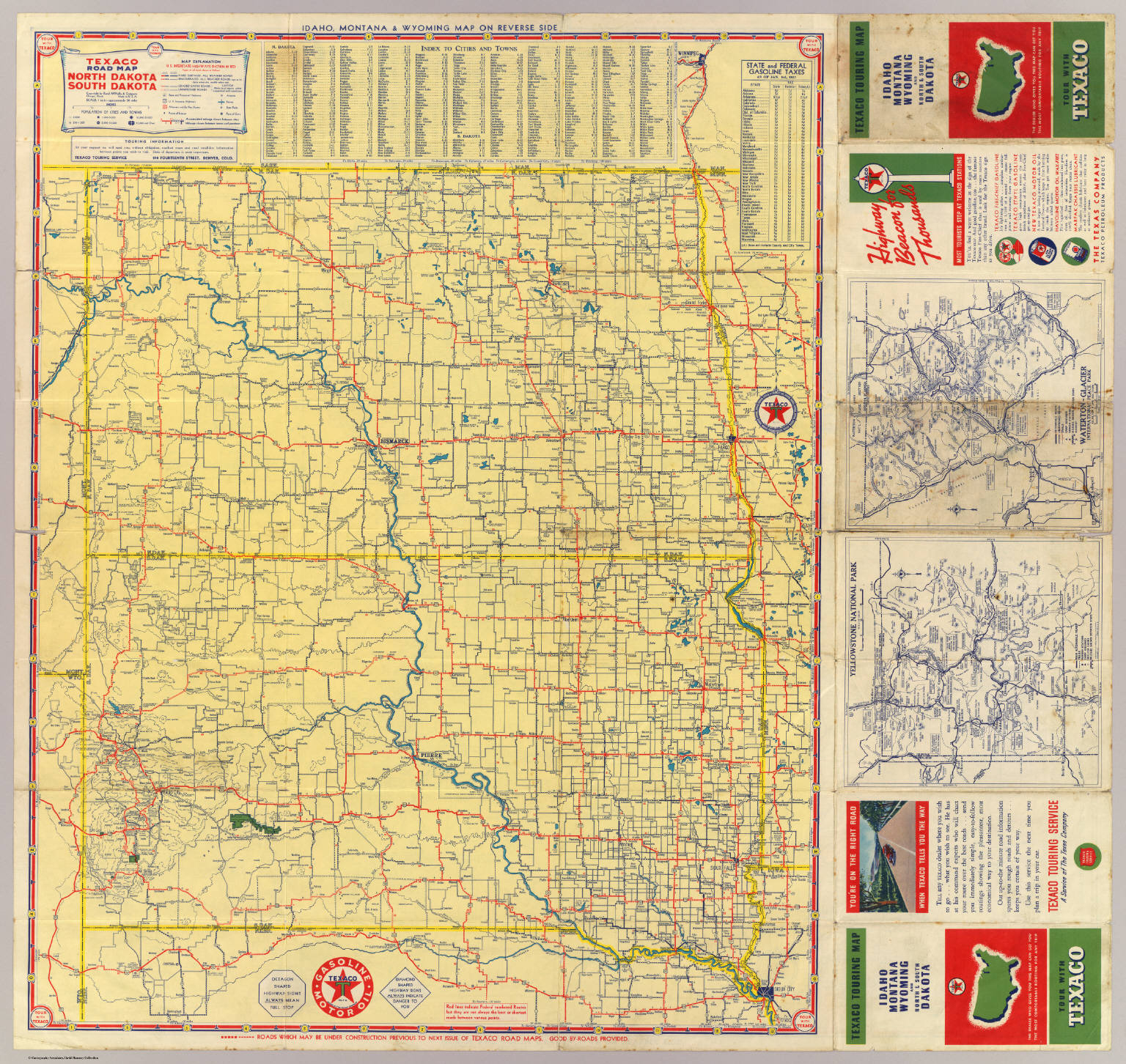 Road Map N. &amp;amp; S. Dakota. - David Rumsey Historical Map Collection - Rand Mcnally Texas Road Map