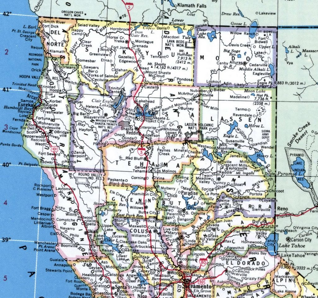 Road Map Northern California - Klipy - Detailed Road Map Of Northern California