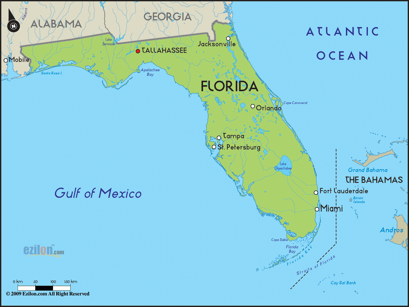 Road Map Of Florida And Florida Road Maps - Florida Waterways Map