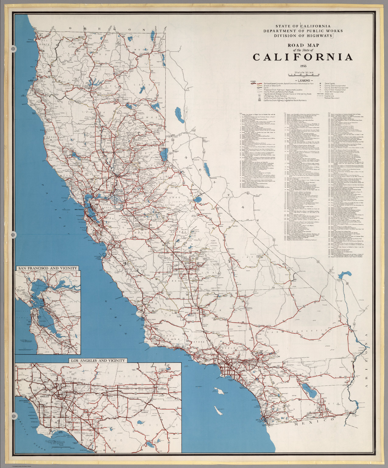 Road Map Of The State Of California, 1955. - David Rumsey Historical - California State Highway Map