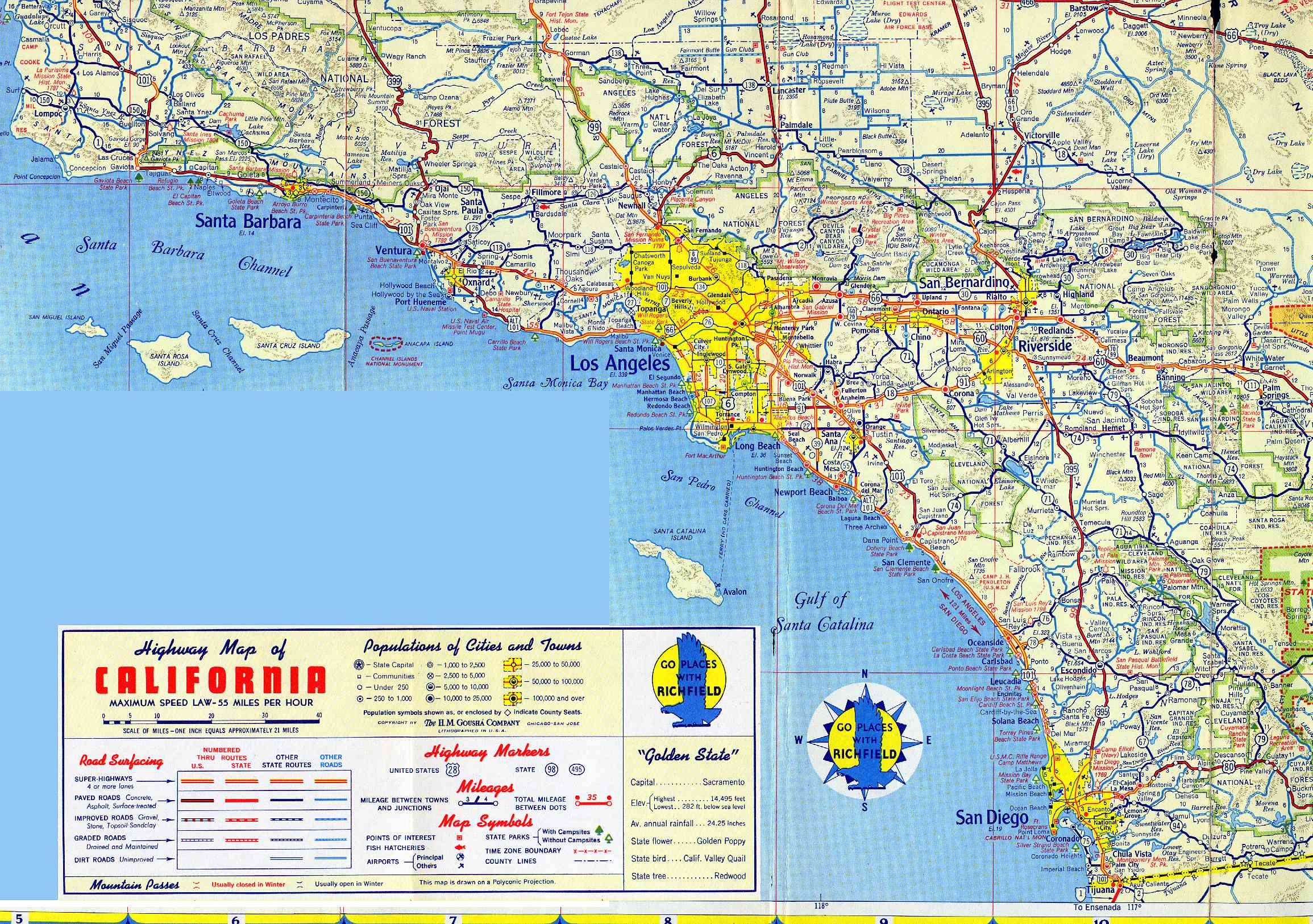 Road Map Southern California - Klipy - Large Map Of Southern California
