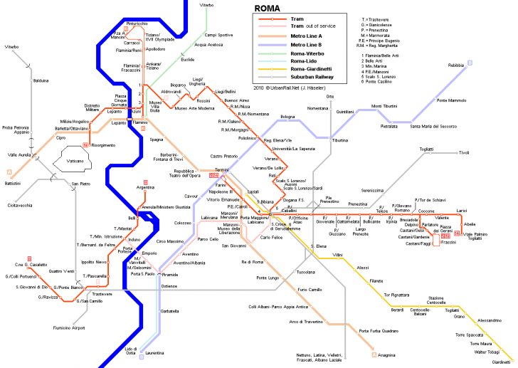 Printable Rome Metro Map