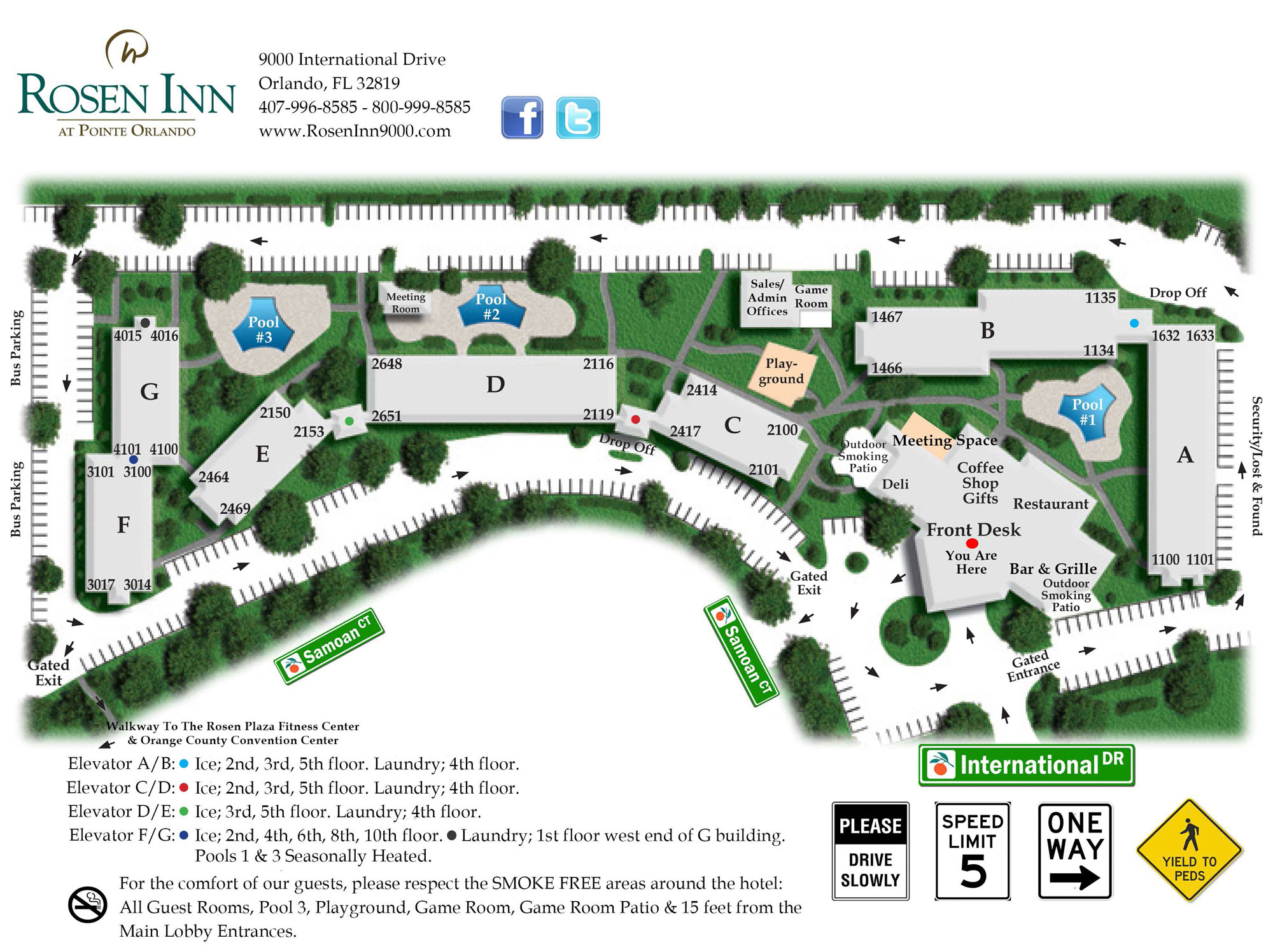 Rosen-Inn-Pointe-Orlando-Map-Web – Rosen Inn At Pointe Orlando - Map Of Hotels In Orlando Florida
