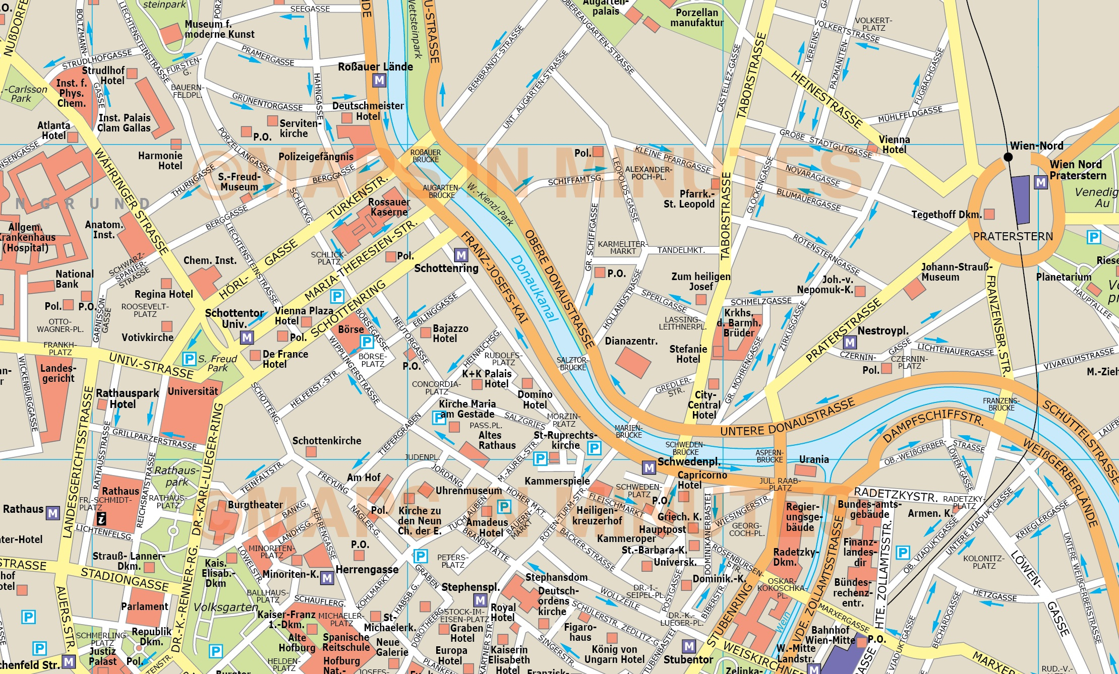 Royalty Free Vienna Illustrator Vector Format City Map - Vienna City Map Printable