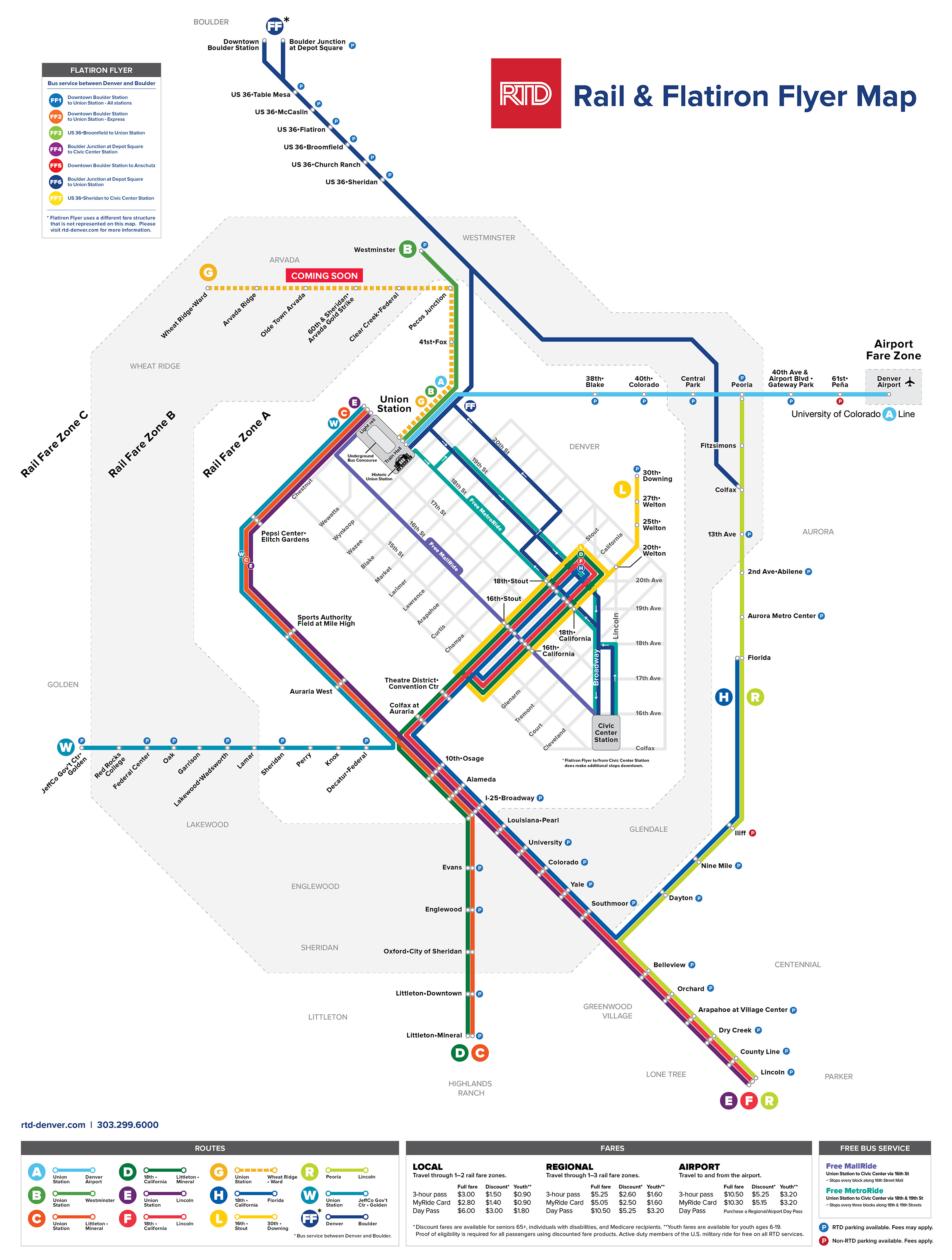 Rtd | Light Rail System Map - Printable Dc Metro Map