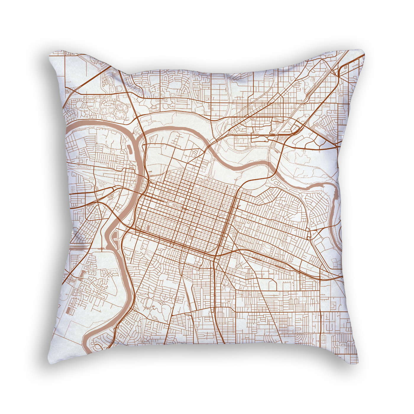 Sacramento California Throw Pillow – City Map Decor - California Map Pillow