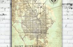 Saint Petersburg Canvas Print Florida Fl Vintage Map St | Etsy - Vintage Florida Map Poster