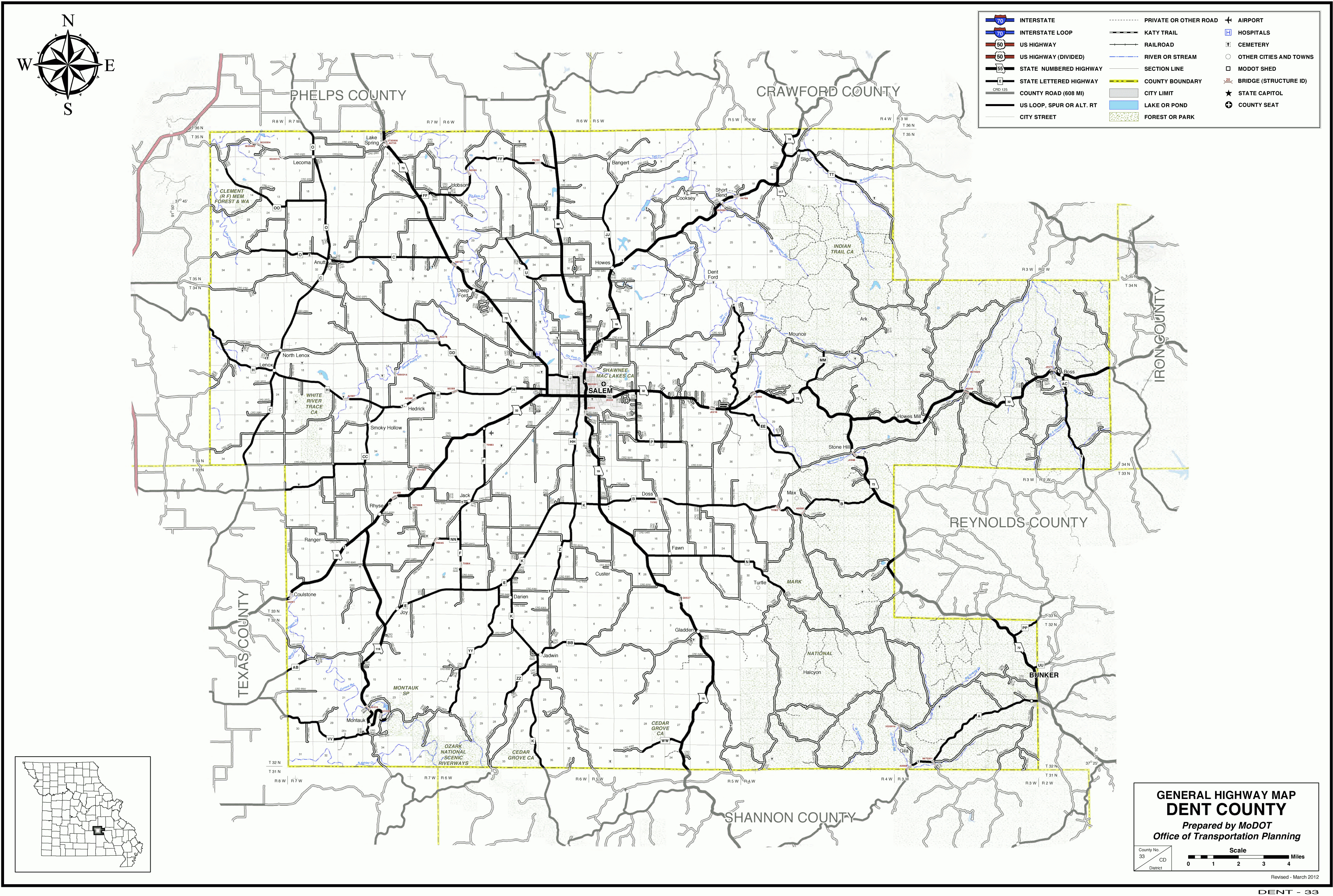 Salem, Missouri Area Maps - Texas County Mo Property Map