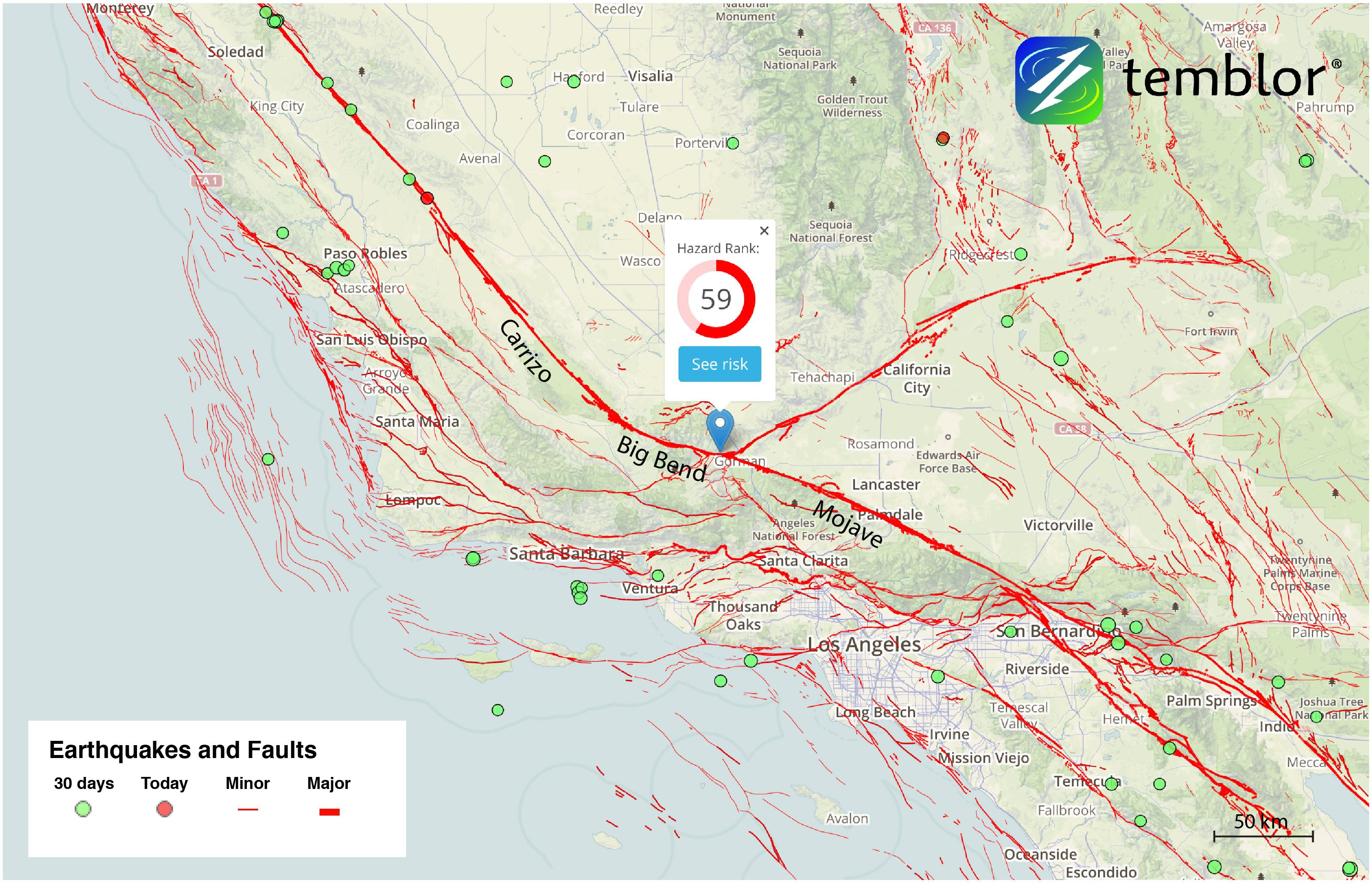 San Andreas Fault Map Southern California Fault Map Map Of - Map Of The San Andreas Fault In Southern California
